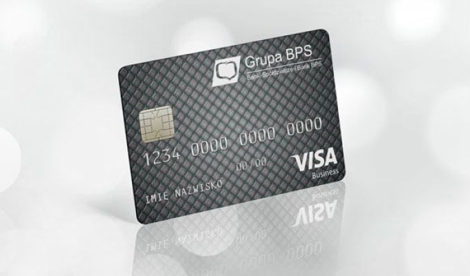 Czarna karta płatnicza Visa z logiem BPS